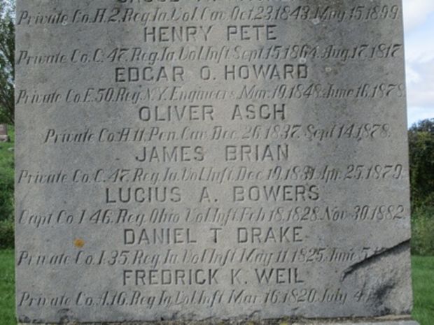 PLEASANT HILL CEMETERY CIVIL WAR MEMORIAL STONE C