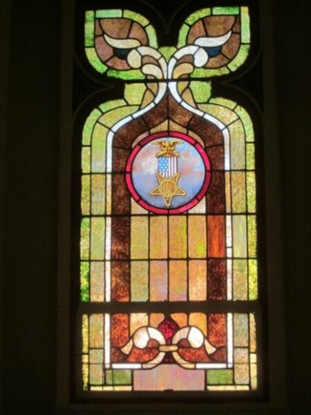 CENTERVILLE GAR STAINED GLASS MEMORIAL WINDOW