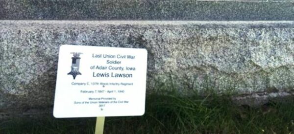 LAST LIVING CIVIL WAR SOLDIER OF ADAIR COUNTY MEMORIAL STONE PLAQUE