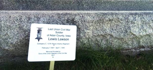 LAST LIVING CIVIL WAR SOLDIER OF ADAIR COUNTY MEMORIAL STONE PLAQUE