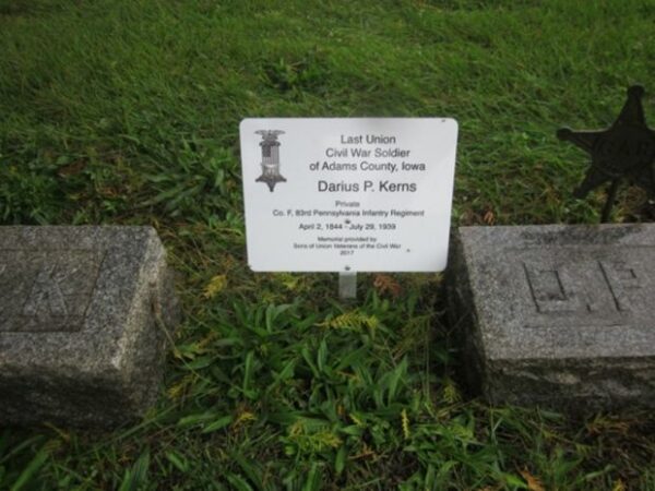 LAST LIVING CIVIL WAR SOLDIER OF ADAMS COUNTY MEMORIAL STONE PLAQUE