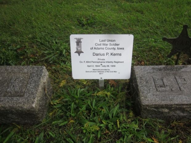 LAST LIVING CIVIL WAR SOLDIER OF ADAMS COUNTY MEMORIAL STONE PLAQUE