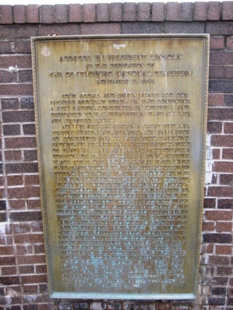 MUSCATINE ADDRESS BY PRESIDENT LINCOLN MEMORIAL PLAQUE