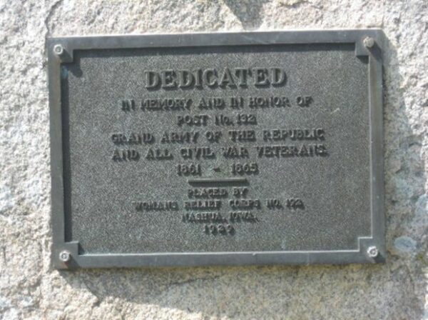 GRAND ARMY OF THE REPUBLIC POST NO 1321 CIVIL WAR MEMORIAL PLAQUE