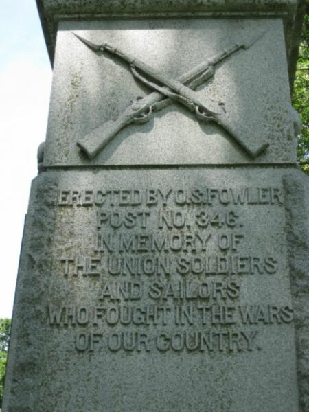 O.S. FOWLER POST NO. 346 CIVIL WAR MEMORIAL DEDICATION STONE