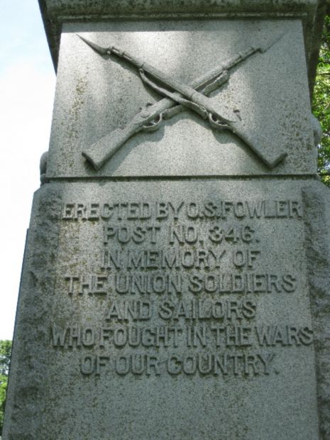 O.S. FOWLER POST NO. 346 CIVIL WAR MEMORIAL DEDICATION STONE
