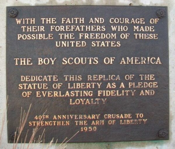 DES MOINES REPLICA OF THE STATUE OF LIBERTY MEMORIAL PLAQUE