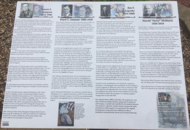 CHEROKEE COUNTY FREEDOM ROCK VETERANS MEMORIAL PLAQUE