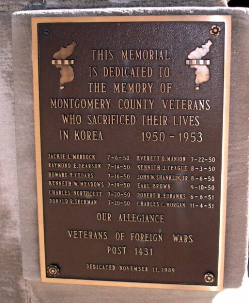 MONTGOMERY COUNTY’S TRIBUTE TO HER HEROIC DEAD MEMORIAL PLAQUE D