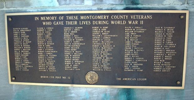 MONTGOMERY COUNTY’S TRIBUTE TO HER HEROIC DEAD MEMORIAL PLAQUE C