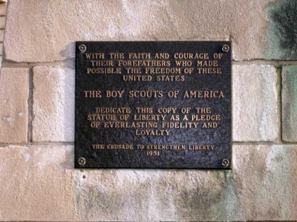 INDIANA REPLICA OF THE STATUE OF LIBERTY MEMORIAL PLAQUE