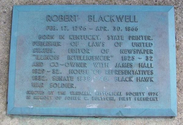 ROBERT BLACKWELL MEMORIAL STONE