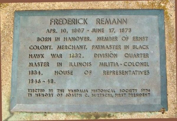 FREDERICK REMANN MEMORIAL STONE