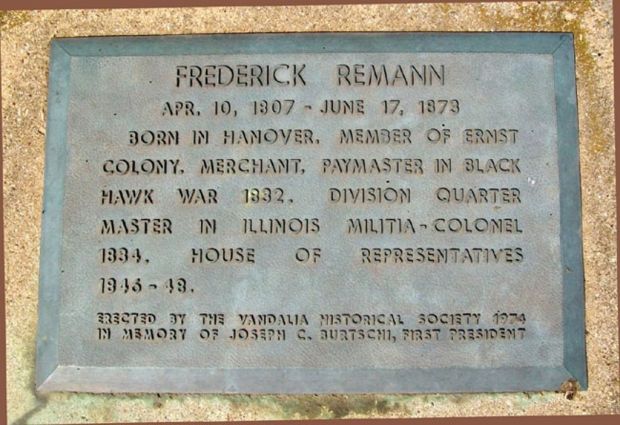 FREDERICK REMANN MEMORIAL STONE
