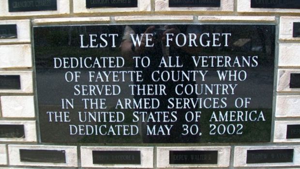 FAYETTE COUNTY VETERANS MEMORIAL PLAQUE