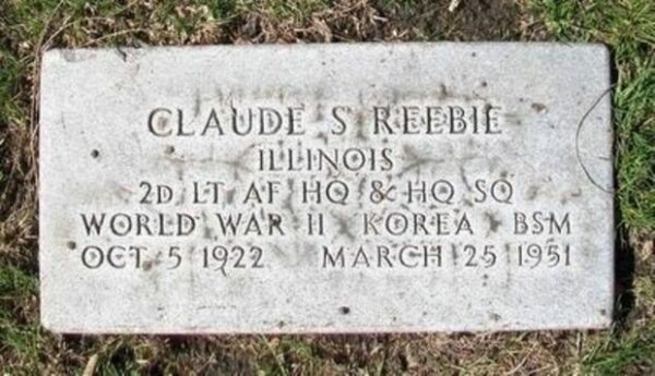 CLAUDE S REEBIE WAR MEMORIAL CEMETERY STONE