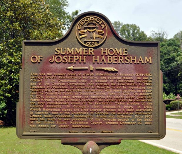 SUMMER HOME OF JOSEPH HABERSHAM MEMORIAL MARKER