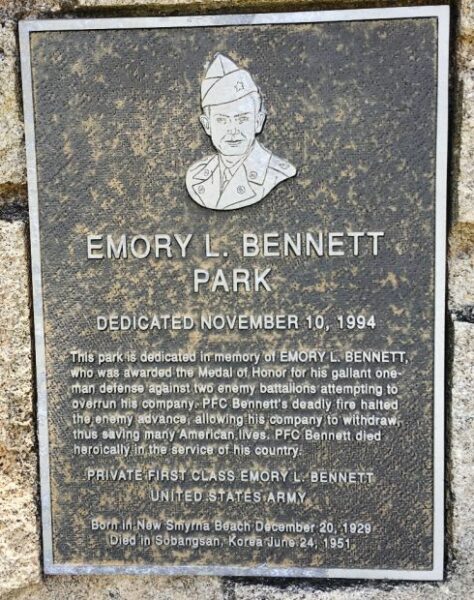 EMORY L. BENNETT PARK MEMORIAL PLAQUE