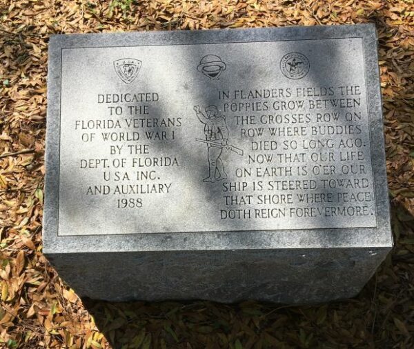 FLORIDA VETERANS OF WORLD WAR I MEMORIAL