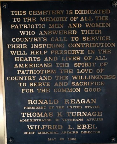FLORIDA NATIONAL CEMETERY MEMORIAL PLAQUE