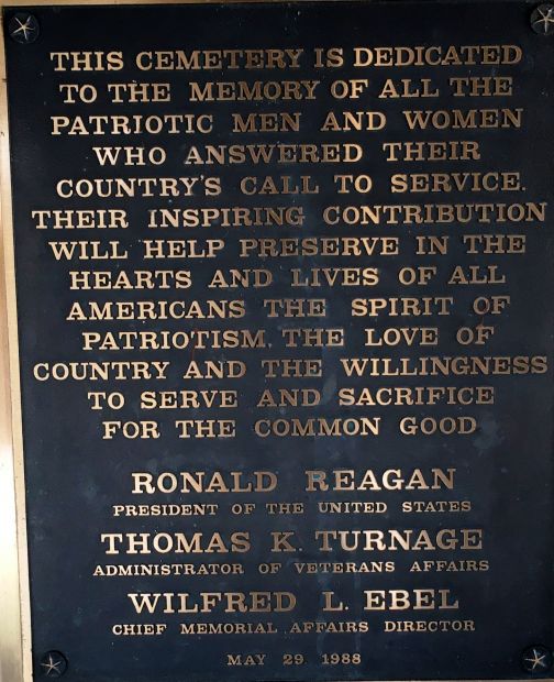 FLORIDA NATIONAL CEMETERY MEMORIAL PLAQUE