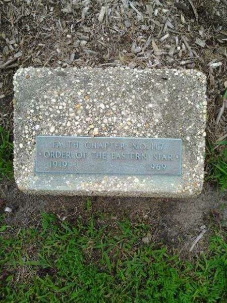 FAITH CHAPTER NO. 117 MEMORIAL TREE PLAQUE