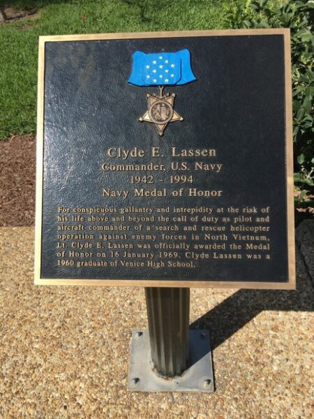 CLYDE E. LASSEN MEDAL OF HONOR WAR MEMORIAL PLAQUE