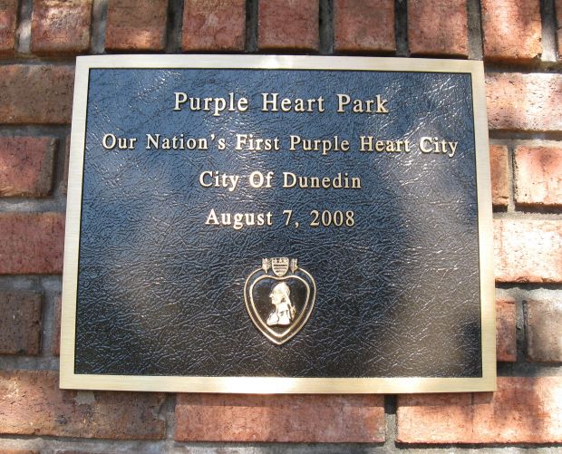 PURPLE HEART PARK MEMORIAL PLAQUE