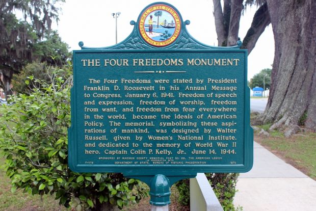 THE FOUR FREEDOMS MONUMENT MARKER
