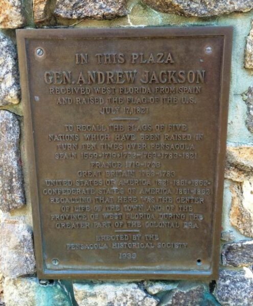 IN THIS PLAZA GEN. ANDREW JACKSON MEMORIAL PLAQUE