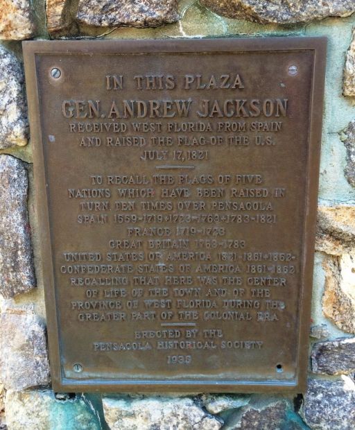 IN THIS PLAZA GEN. ANDREW JACKSON MEMORIAL PLAQUE