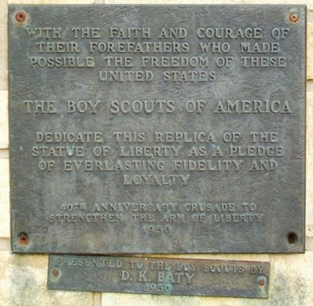 LIBERAL REPLICA OF THE STATUE OF LIBERTY MEMORIAL PLAQUE