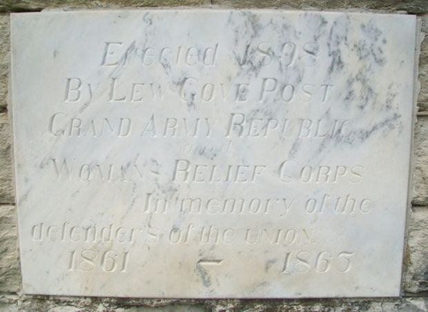 LEW GOVE POST CIVIL WAR MEMORIAL CANNON STONE