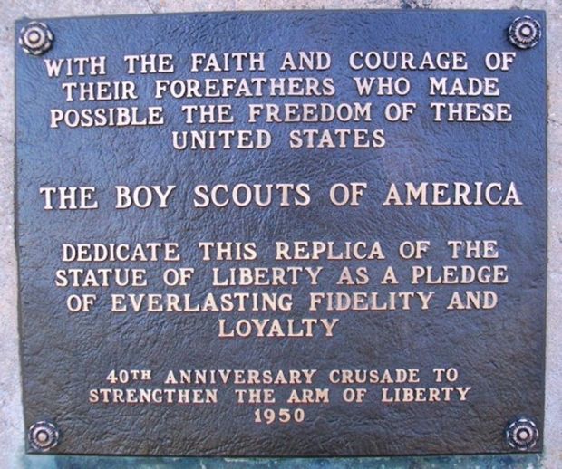 PRATT REPLICA OF THE STATUE OF LIBERTY MEMORIAL PLAQUE