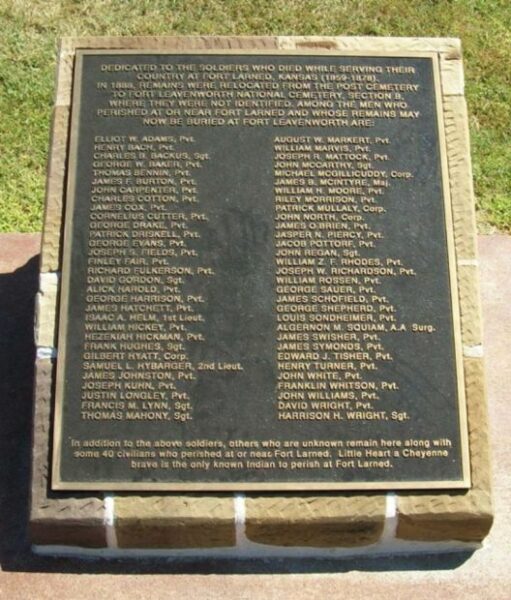 SOLDIERS WHO DIED AT FORT LARNED MEMORIAL