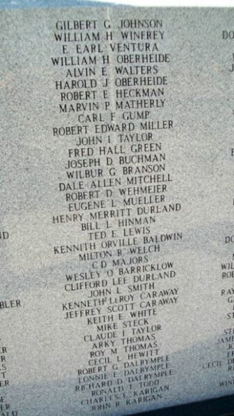 MIAMI COUNTY VETERANS MEMORIAL STONE F
