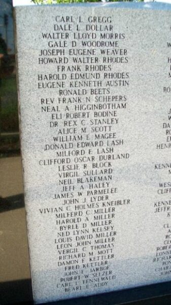 MIAMI COUNTY VETERANS MEMORIAL STONE E