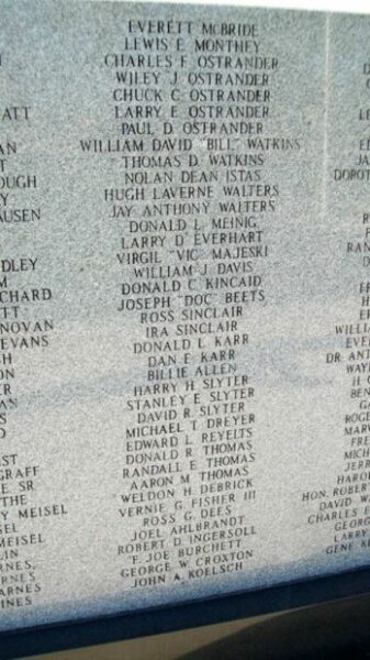 MIAMI COUNTY VETERANS MEMORIAL STONE B