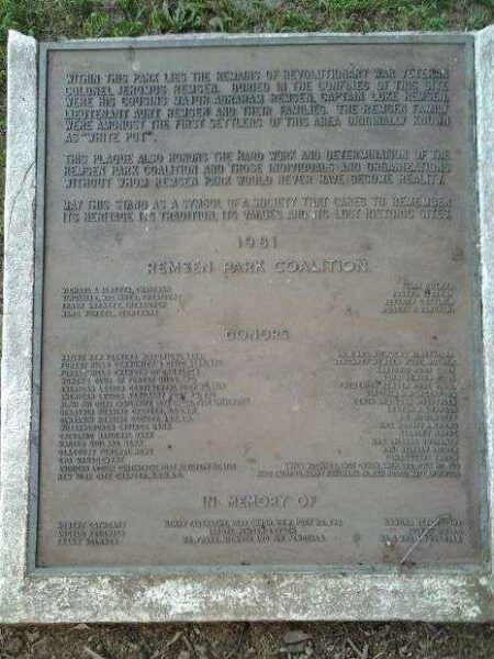REMSEN MEMORIAL PARK PLAQUE
