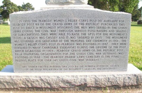 PEABODY HISTORICAL SOCIETY WOMEN’S RELIEF CORPS POST 99 MEMORIAL