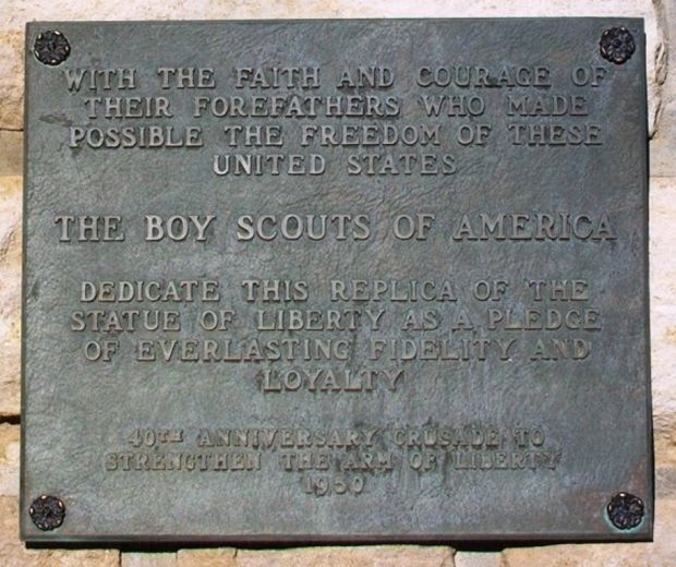 LEAVENWORTH REPLICA OF THE STATUE OF LIBERTY MEMORIAL PLAQUE