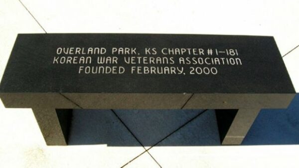 KANSAS KOREAN WAR VETERANS ASSOCIATION MEMORIAL BENCH