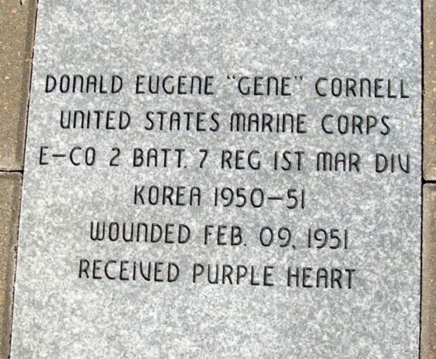 DONALD EUGENE “GENE” CORNELL MEMORIAL PAVER