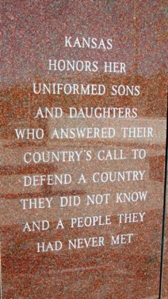KANSAS KOREAN WAR VETERANS MEMORIAL STONE A