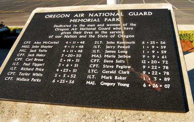 OREGON AIR NATIONAL GUARD MEMORIAL PARK PLAQUE