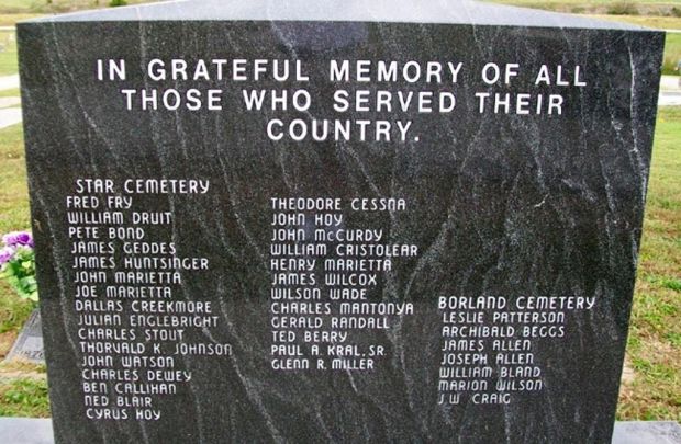 STAR CEMETERY AND BORLAND CEMETERY VETERANS MEMORIAL
