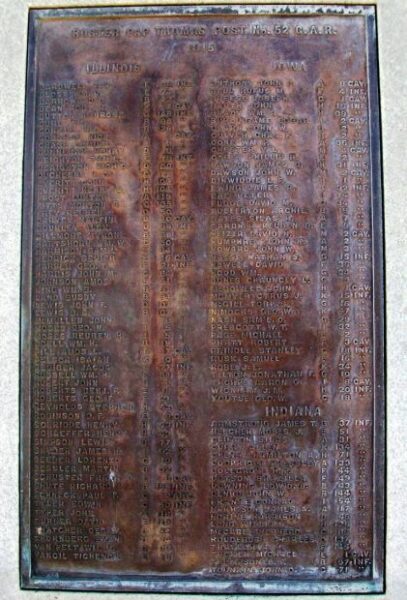 PAP THOMAS POST NO. 52 G.A.R. CIVIL WAR MEMORIAL PLAQUE C
