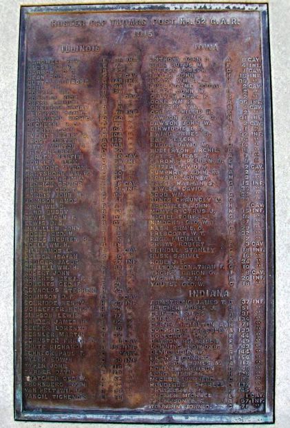 PAP THOMAS POST NO. 52 G.A.R. CIVIL WAR MEMORIAL PLAQUE C