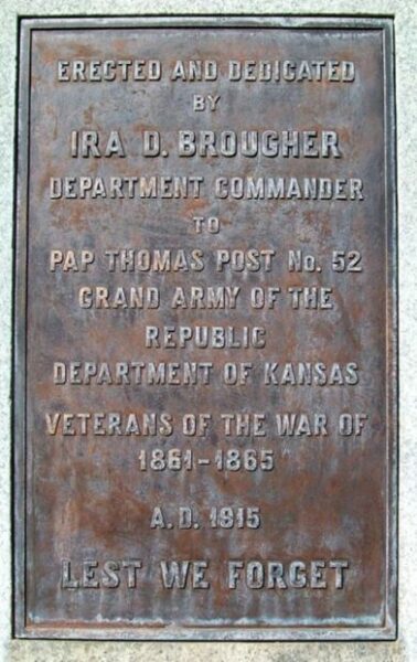 PAP THOMAS POST NO. 52 G.A.R. CIVIL WAR MEMORIAL PLAQUE A