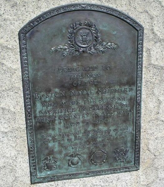 BOSTON NAVAL SHIPYARD EMPLOYEES WAR MEMORIAL PLAQUE